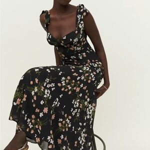 Reformation Black Floral Maxi Dress